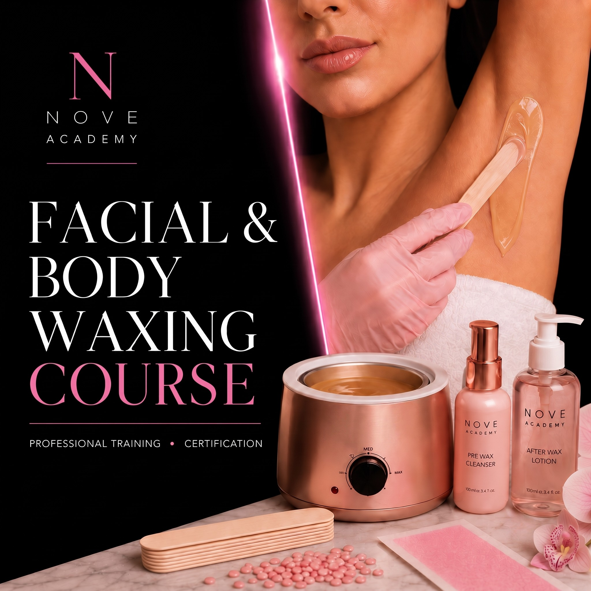 Facial and Body Waxing course product image for Nove Academy