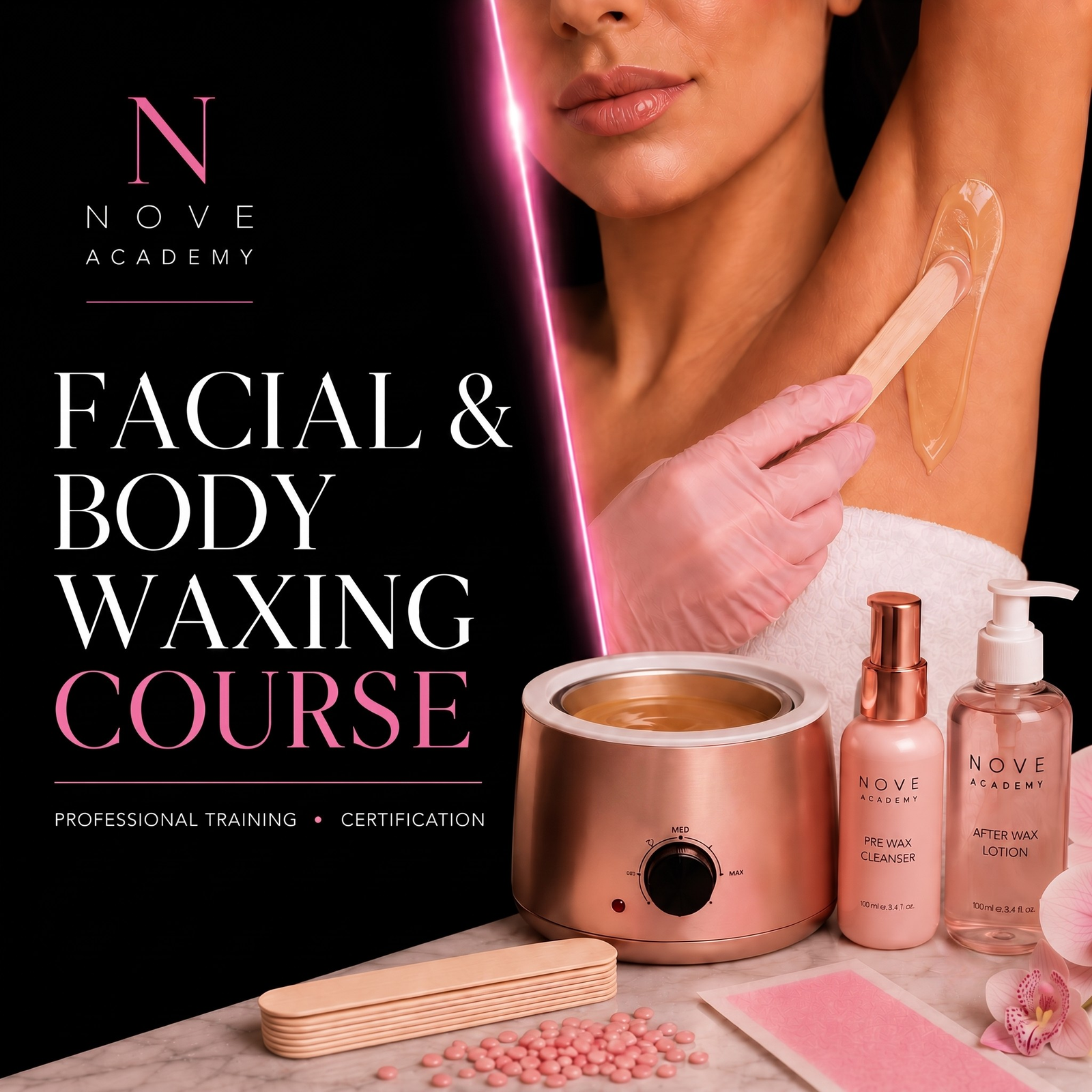 Facial and Body Waxing course product image for Nove Academy